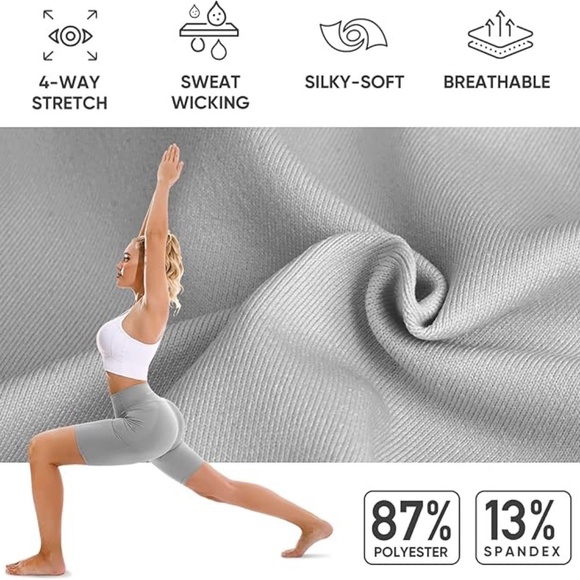 2Pack APEXUP Workout Shorts  Women High Waist, Spandex Yoga Shorts 2Pack - Picture 4 of 8